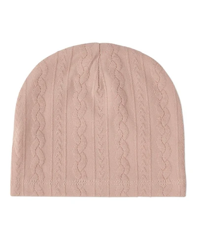 MeMoi Baby Girls Cozy Cotton-Rich Faux-Cable Jacquard Knit Beanie