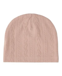 MeMoi Baby Girls Cozy Cotton-Rich Faux-Cable Jacquard Knit Beanie