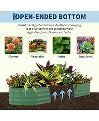 Xo 8x2x1.5FT Galvanized Raised Garden Bed, Metal Planter Box for Vegetables Flowers Herbs