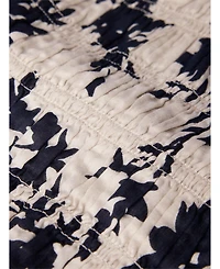 Whistles Women's Smocked Floral Ruffle Hem Peplum Blouse