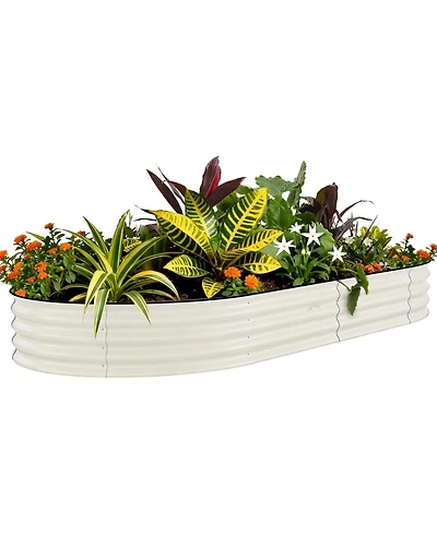 Xo 10x4x1.5FT Galvanized Raised Garden Bed, Metal Planter Box for Vegetables Flowers Herbs, Rust-Resistant Outdoor Garden Bed
