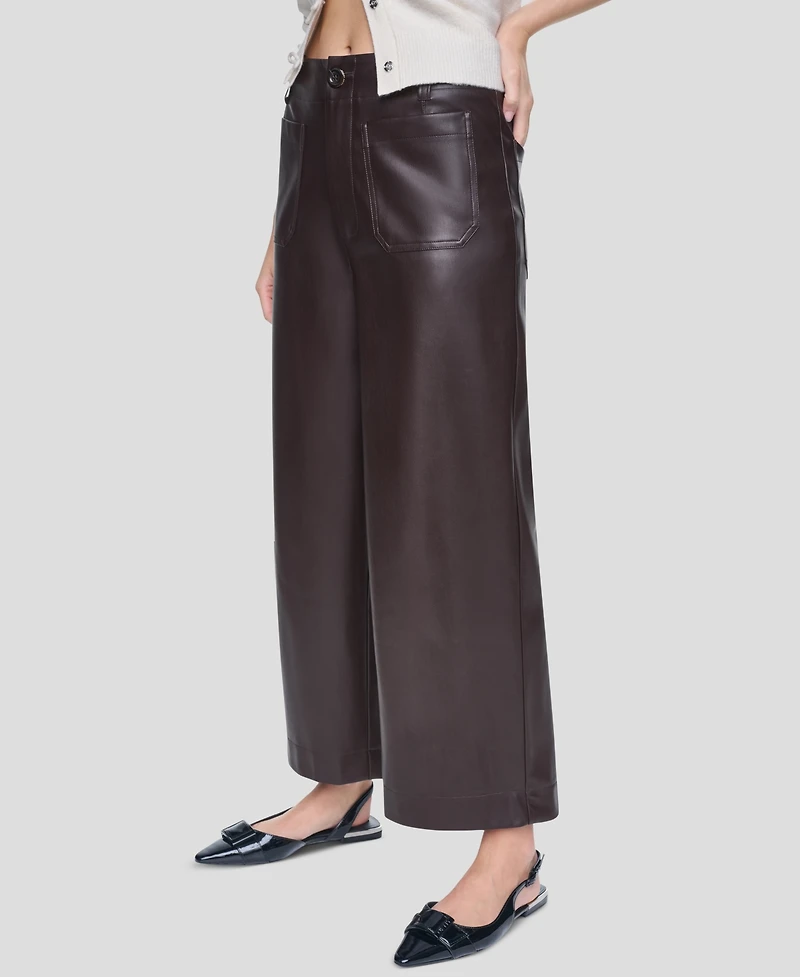 Dkny Jeans Women's High-Rise Cropped Wide-Leg Pants