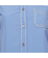 Pre-Owned Prada Women's Contrast Stitch Cotton Button-Down Shirt