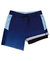 Spyder Men's Ombre Printed Color-Block 7" Volley Swimsuit