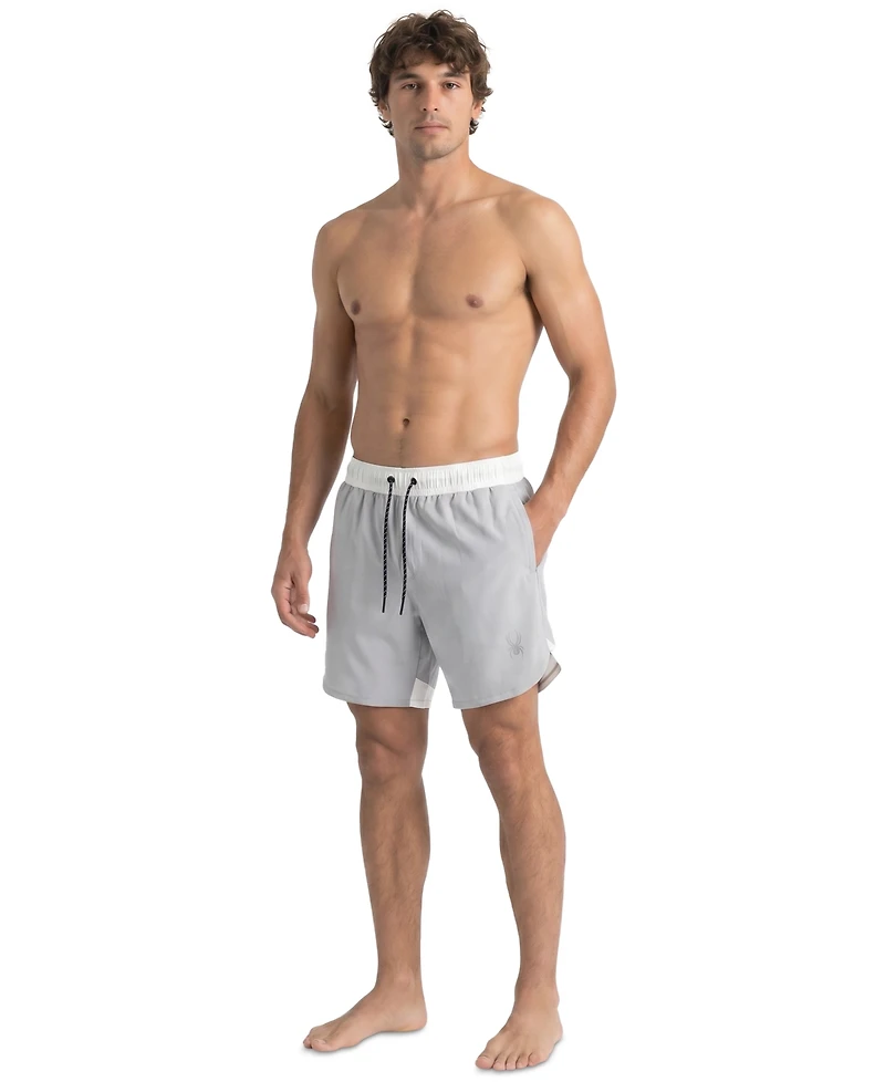 Spyder Men's Color-Block Scallop 7.5" Volley Swimsuit