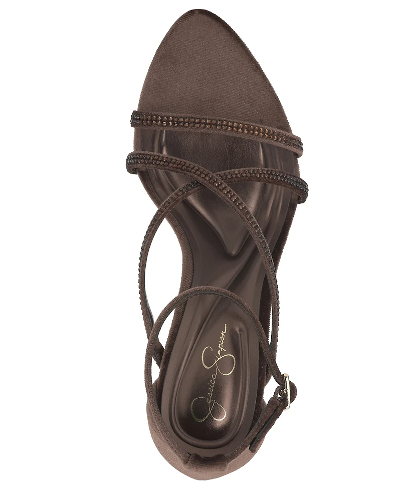 Jessica Simpson Women's Kaliye Strappy Rhinestone Dress Sandals