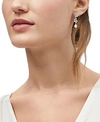 Arabella Cultured Freshwater Pearl (9 x 7mm) & White Cubic Zirconia (5-1/2 ct. t.w.) Drop Earrings in Sterling Silver