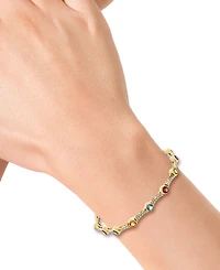 Effy Collection Multi-Gemstone (4-1/3 ct. t.w.) & Diamond Bangle (3/8 ct. t.w.) in Gold Over Silver