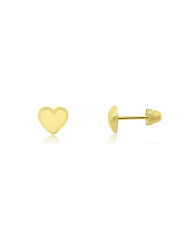 The Lovery Mini Puffy Heart Screw Back Stud Earrings 14K Yellow Gold