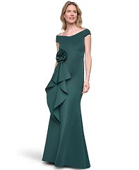 Eliza J Women's Off-The-Shoulder Ruffle-Front Ball Gown