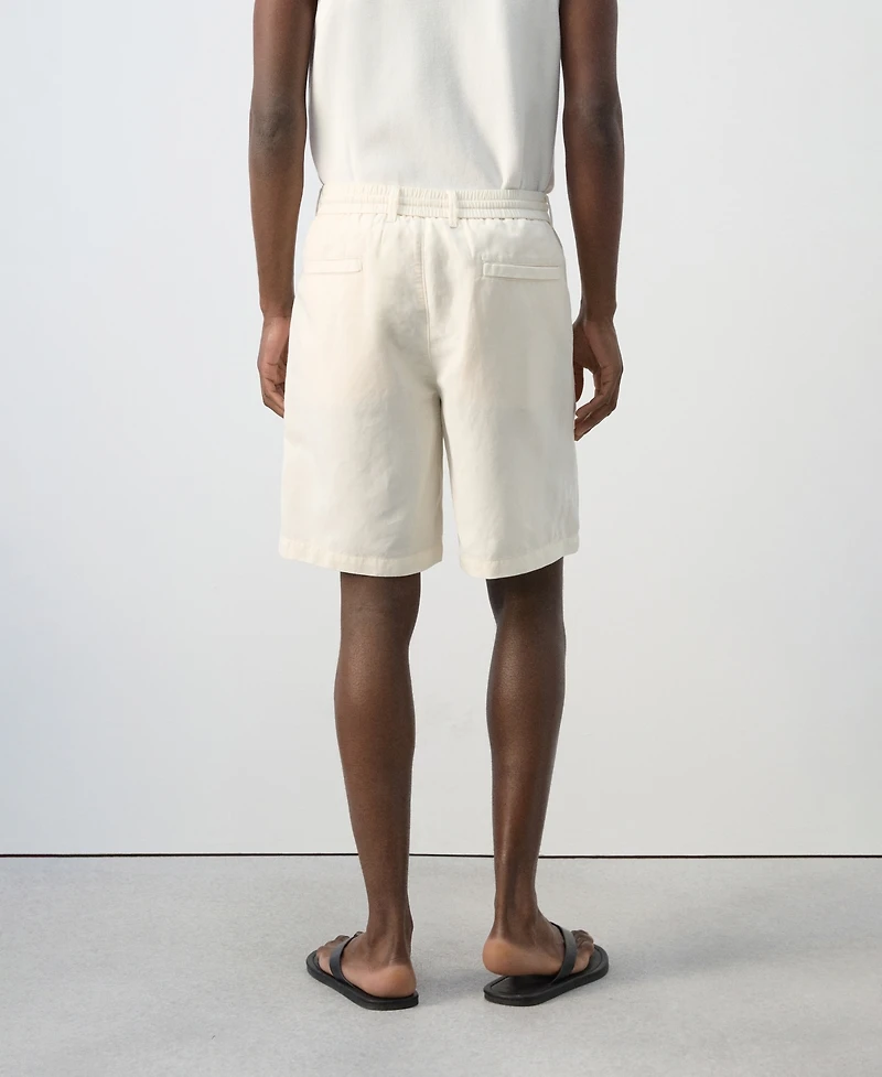 Mango Men's Linen Lyocell 8.27" Shorts