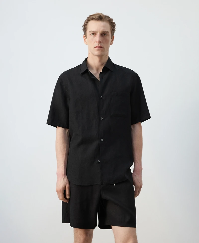 Mango Men's Fluid Short-Sleeve Shirt