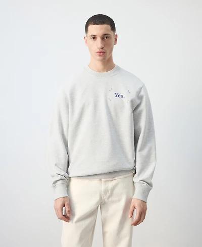 Mango Men's Cotton Printed Sweatshirt