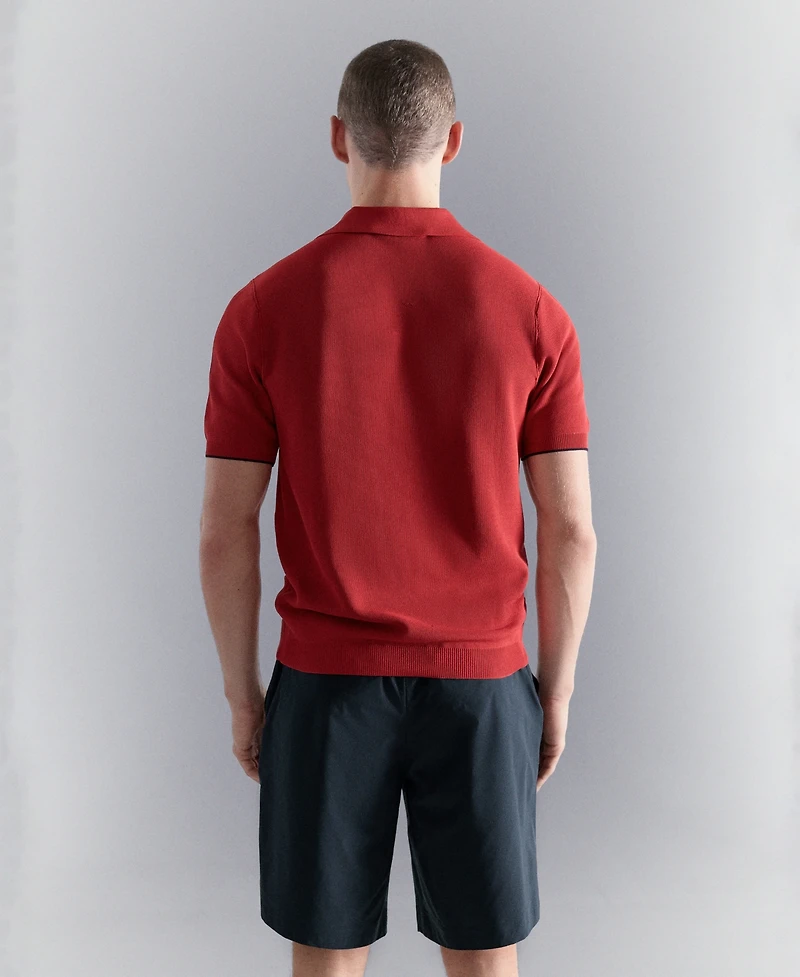 Mango Men's Contrasting Knitted Polo Shirt