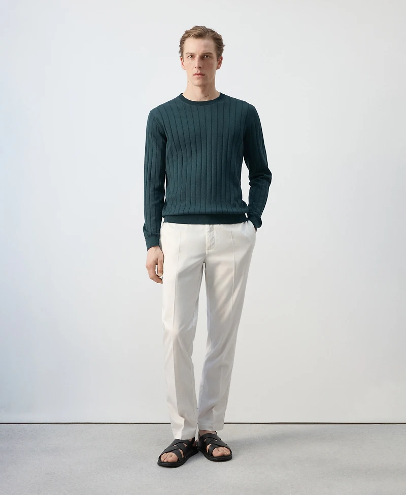 Mango Men's Cotton Fine-Knit Sweater