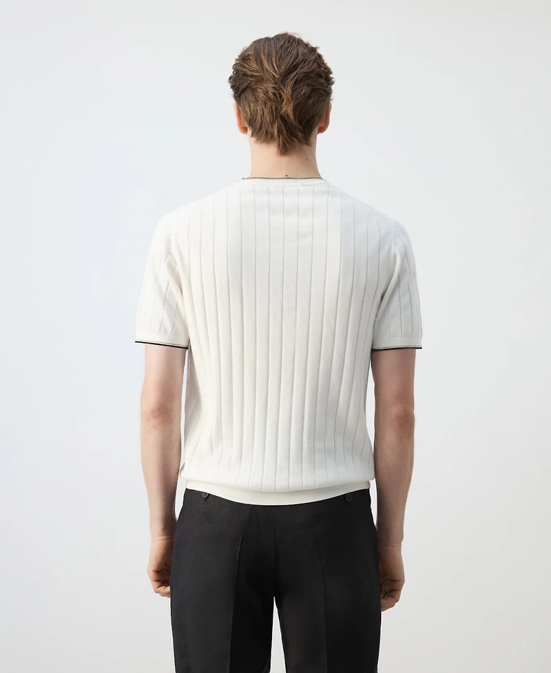 Mango Men's Fine-Knit Cotton T-Shirt