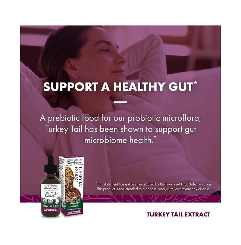 Host Defense Turkey Tail Extract - Digestive Health & Immune Response Support Supplement