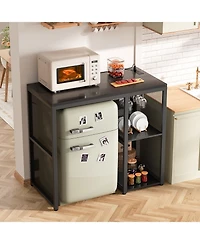 Aheaplus Coffee Bar Cabinet with Mini Fridge Space, Buffet Sideboard Charging Station