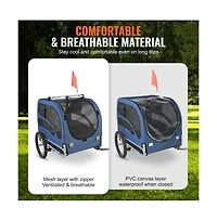 Ruie Foldable Dog Bike Trailer 100 lb Capacity 31.9 in Cabin Pet Bicycle Carrier