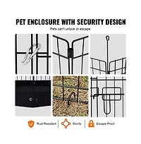 Ruie 8 Panel Foldable Metal Dog Exercise Pen with Bottom Pad 30 in H x 24 in W