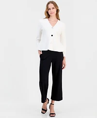 Anne Klein Women's V-Neck Peplum Cardigan