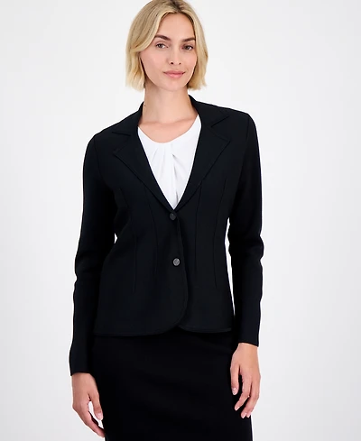 Anne Klein Women's Structured-Waist Sweater Blazer