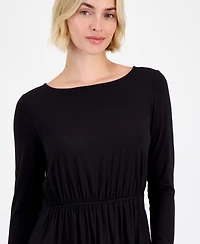 Anne Klein Women's Smocked-Waist Boat-Neck Top