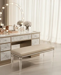 Best Quality Furniture 19" Fabric Glam Bench