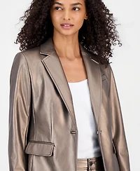 Anne Klein Women's Notch-Collar Single-Button Jacket