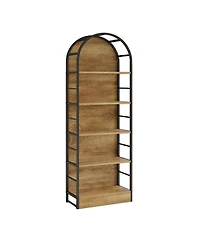 Slickblue Industrial 5-Tier Bookcase with Arched Design for Living Room