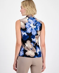 Anne Klein Petite Faux-Wrap Sleeveless Top