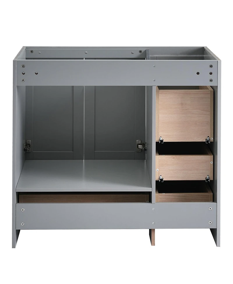 Sillysis Freestanding Bathroom Vanity Cabinet,Shaker Style Mdf, 4 Soft Close Drawers, Storage for Small Spaces
