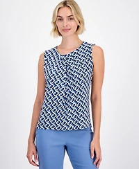 Anne Klein Women's Gathered-Neck Sleeveless Top