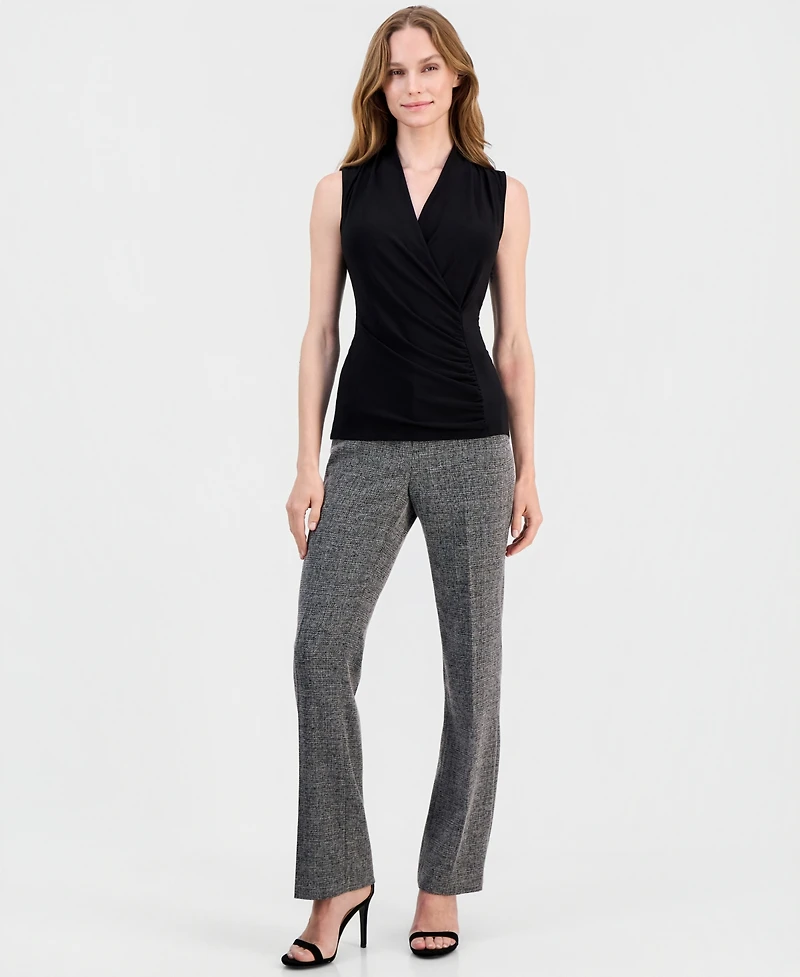 Anne Klein Women's Shirred Surplice-Neck Sleeveless Top