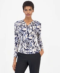 Anne Klein Women's 3Q Cowl-Neck Long-Sleeve Blouse