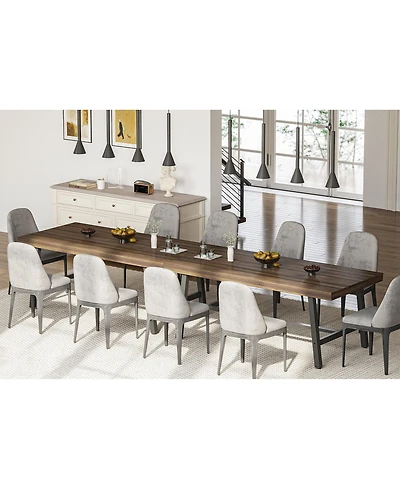 gaomon 71" Farmhouse Dining Table Set of 2, Rectangular for 6-8 People, Adjustable Feet, Kitchen and Room