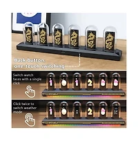 Artudatech Nixie Tube Clock with Wi-Fi Sync – Ips Display, Rgb Light & Weather for Desk
