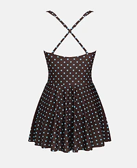 Cupshe Women's Polka Dot Plunge Swim Dress with Criss-Cross Back