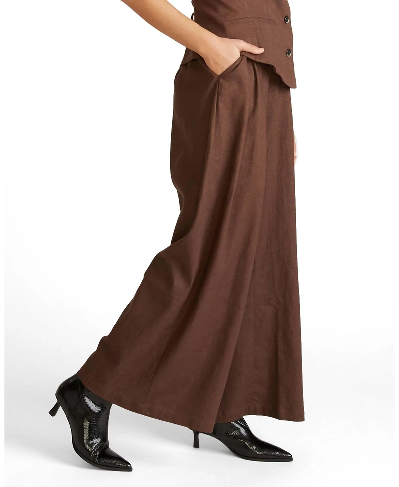 Universal Standard Women's Plus Palais Stretch Linen Wide Leg Pant