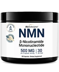 BioSchwartz Nmn Supplement 500 Milligram Nicotinamide Mononucleotide, 60 Capsules, Gluten Free, Third Party Tested