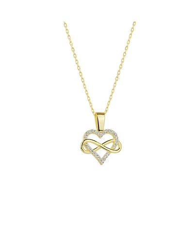 Spero London Infinity Heart Love Sterling Silver Pendant Necklace