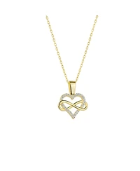 Spero London Infinity Heart Love Sterling Silver Pendant Necklace