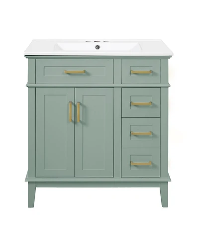 Phying 30 Inch Stylish Bathroom Vanity Cabinet Doors Deep and Standard Drawer Multipurpose Storage Furniture for Small Bathrooms