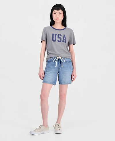 Lucky Brand Women's Tie-Waist Cotton Denim Shorts