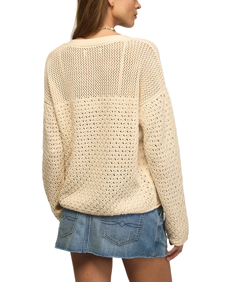 Lucky Brand Women's Lace-Up Long-Sleeve Sweater