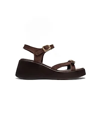 Forever & Always Shoes Women's Kalia Leather Wedge Sandal
