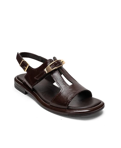 Forever & Always Shoes Women's Auren Leather Buckle Sandal