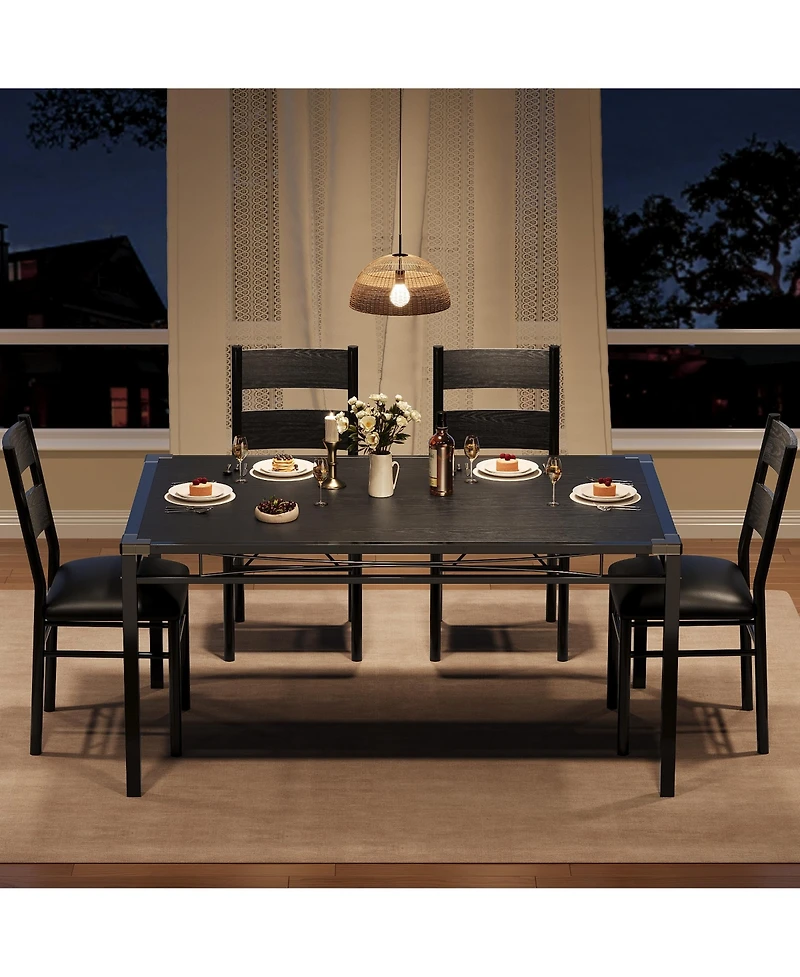 gaomon Dining Table Set for 4 with Upholstered Chairs, Dining Room Table Set for 4, for Kitchen, Apartment