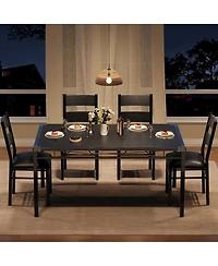 gaomon Dining Table Set for 4 with Upholstered Chairs, Dining Room Table Set for 4, for Kitchen, Apartment