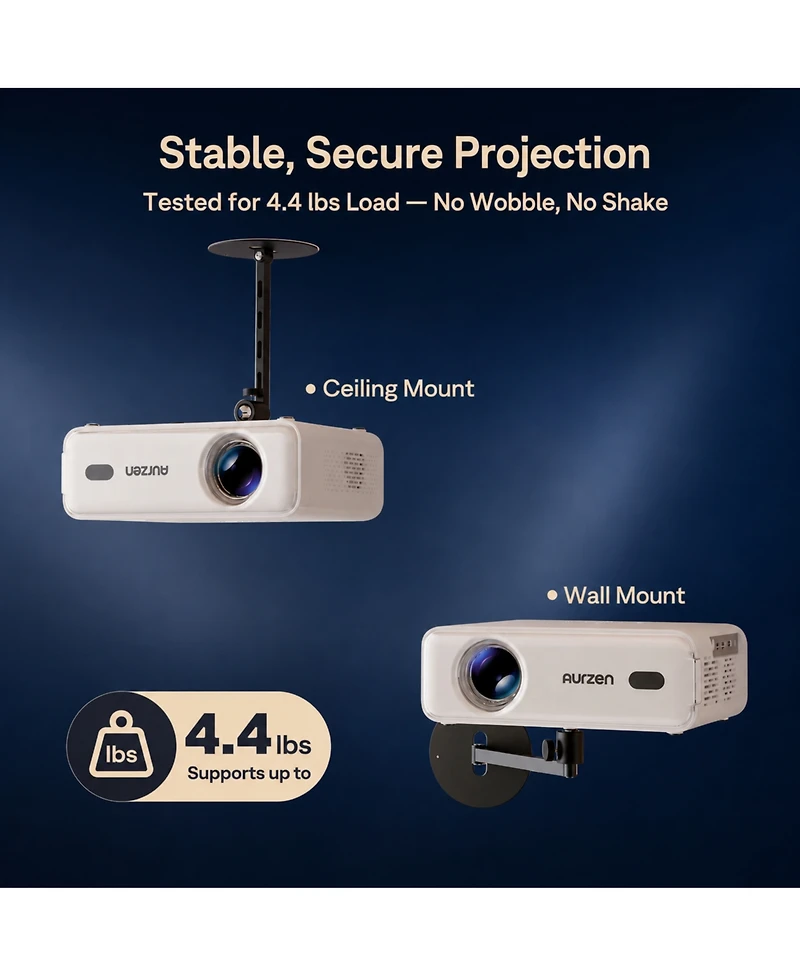 Aurzen Multi-Angle Projector Stand, Rotation, Gimbal Stand with -Inch Screw Compatible Most Projectors